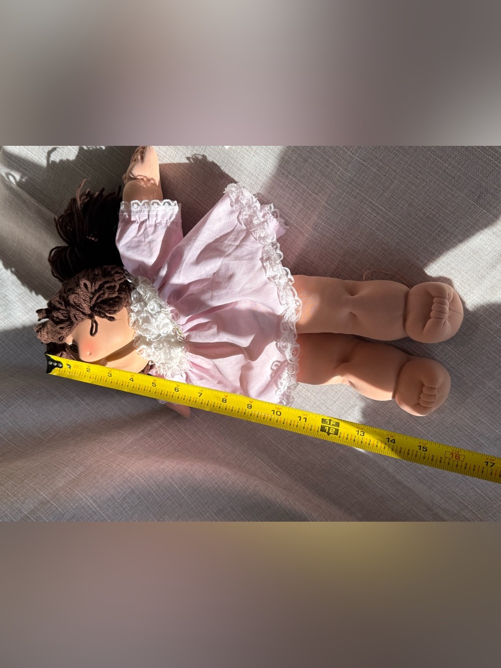 Vtg 1982/84 Cabbage Patch Kids Girl Dark Brown Hair Brown Eyes with Dress - Picture 7 of 16